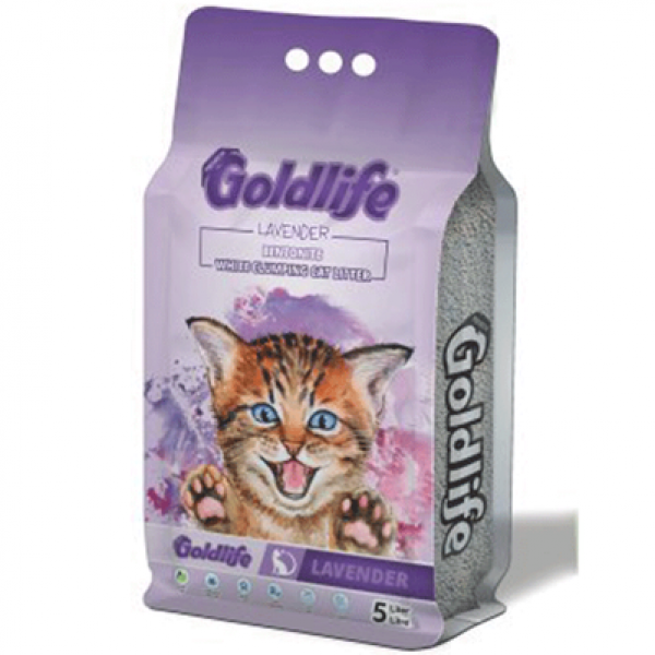 Goldlife Lavanta Kokulu Bentonit Kalın Taneli 5 lt Kedi Kumu (Kalın Taneli)