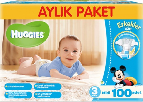 Huggies 3 Beden Erkek Bebek Bezi