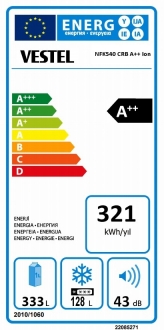 Vestel NFK5401 CRB A++ ION Buzdolabı