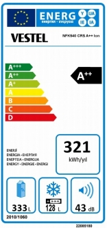 Vestel NFK5401 CRS A++ ION Buzdolabı