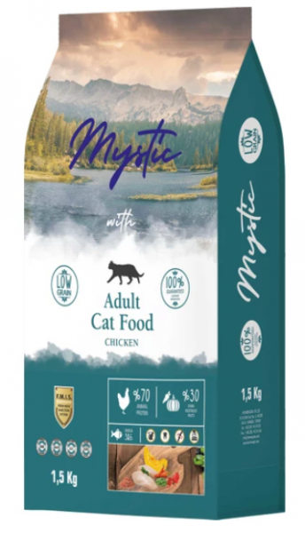 Mystic Düşük Tahıllı Tavuk Etli 1.5 kg Kedi Maması (1500 gr)