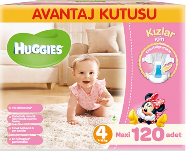 Huggies 4 Beden Kız Bebek Bezi