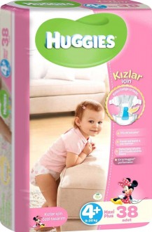 Huggies 4+ Beden Kız Bebek Bezi