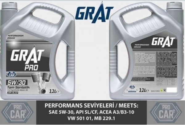 Grat Pro 5W-30 Motor Yağı (3.2 litre)