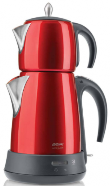 Arzum AR3006 Çaycı Klasik Çay Makinesi (Çelik / Kırmızı)