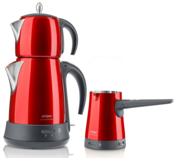 Arzum AR3008 Ehlikeyif Delux Çay Makinesi (Kırmızı)