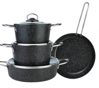 Cookplus Biogranit Panama Kahve 7 Parça Tencere ve Tava Seti