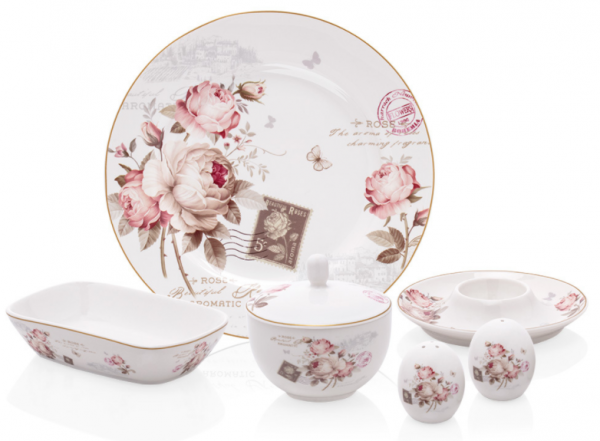 Bernardo Vintage Rose 21 Parça Kahvaltı Takımı