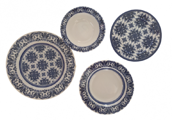 Bernardo Blue Floral 24 Parça Yemek Takımı