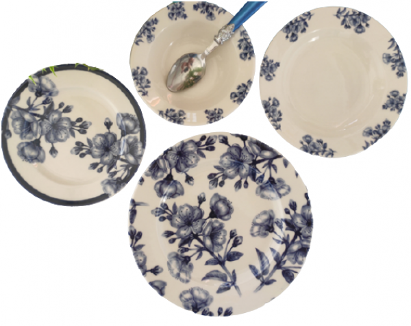 Bernardo Blue Flowers 24 Parça Yemek Takımı