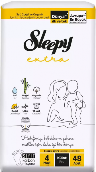 Sleepy Extra Günlük Aktivite Külodu 4 Beden 48 Adet Bebek Bezi