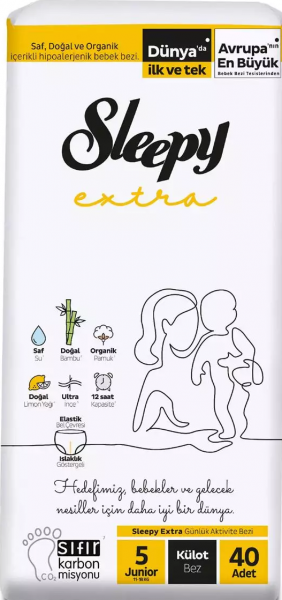 Sleepy Extra Günlük Aktivite Külodu 5 Beden 40 Adet Bebek Bezi