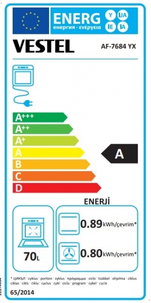Vestel AF 7684 YX Ankastre Fırın