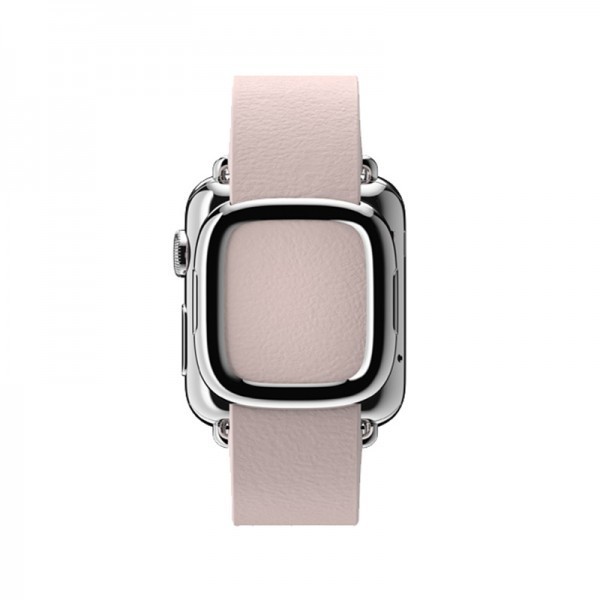 Apple Watch (38 mm) Paslanmaz Çelik Kasa ve Modern Tokalı Açık Pembe Kayış (Medium) Akıllı Saat