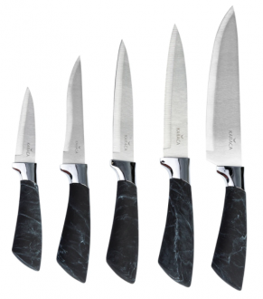 Karaca Black Marble Standlı Bıçak Seti 6 Parça
