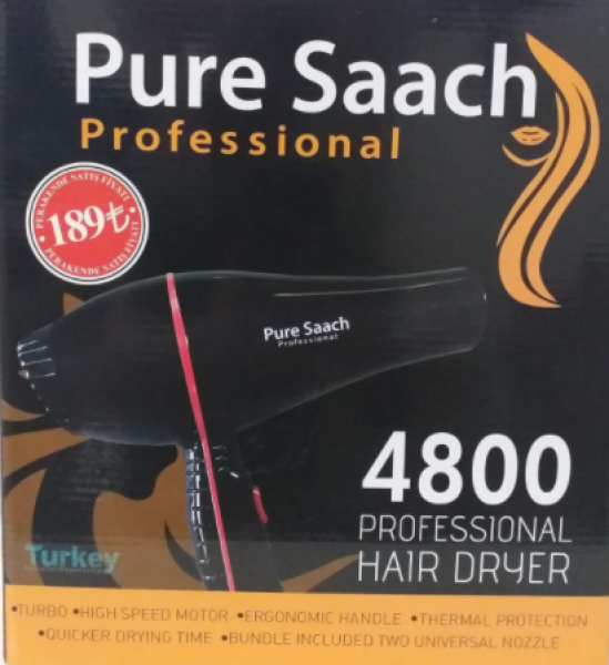 Pure Saach Professional 4800 Saç Kurutma Makinesi