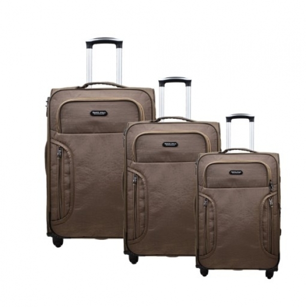 Anka Travel Polo Krinkıl Kumaş 3'lü Valiz Seti