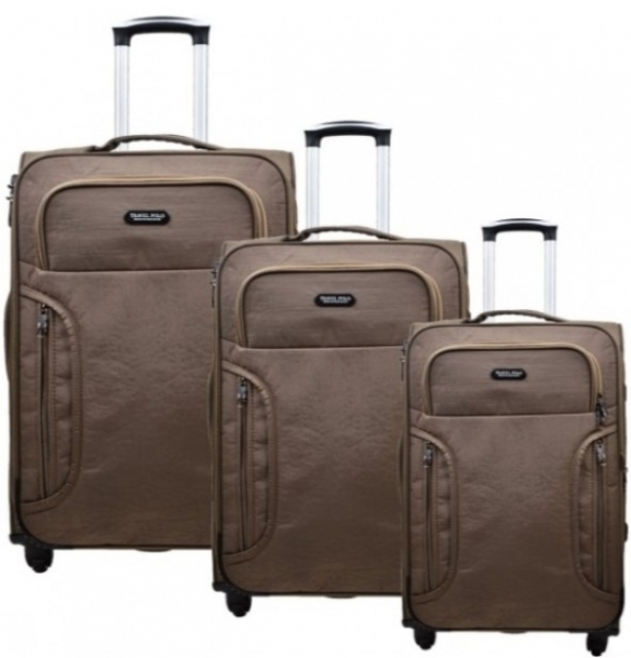 Anka Travel Polo Krinkıl Kumaş 3'lü Valiz Seti