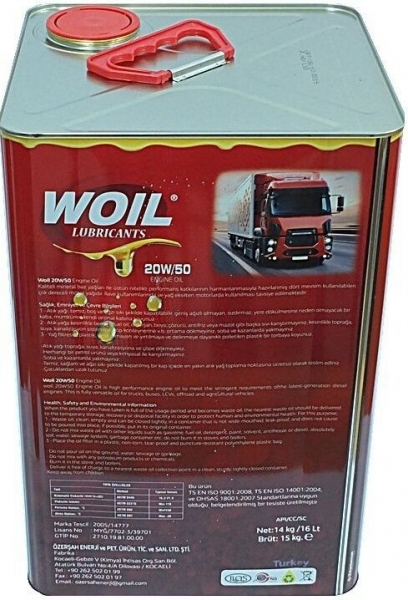 Woil 20W-50 Motor Yağı (16 litre)