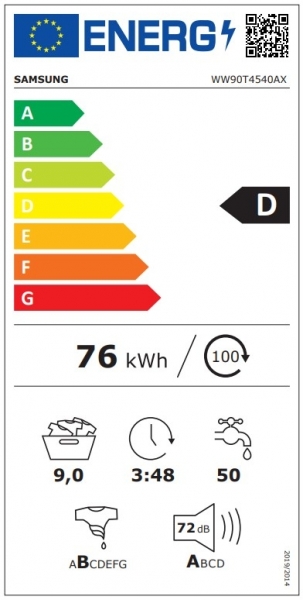 Samsung WW4500T (WW90T4540AX/AH) Siyah Çamaşır Makinesi