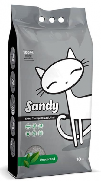 Sandy Parfümsüz Ekstra Topaklanan Sodyum Bentonit 10 kg Kedi Kumu