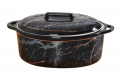 Acar Vanessa Porselen Mermer Desen Oval Tencere 15 cm resim