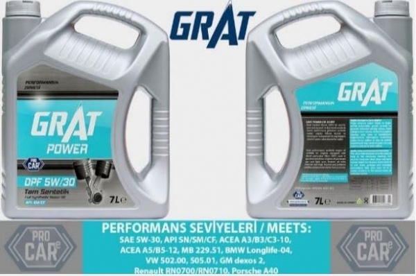 Grat Power DPF 5W-30 Motor Yağı (7 litre)