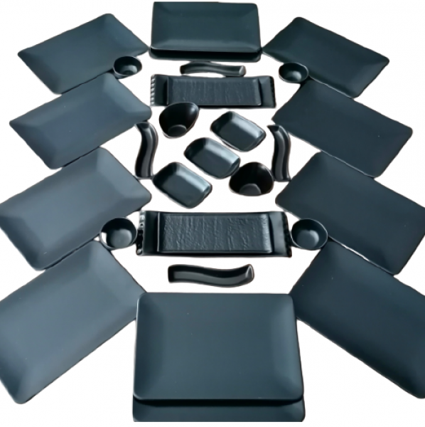 Keramika Mat Siyah 29 Parça Kahvaltı Takımı