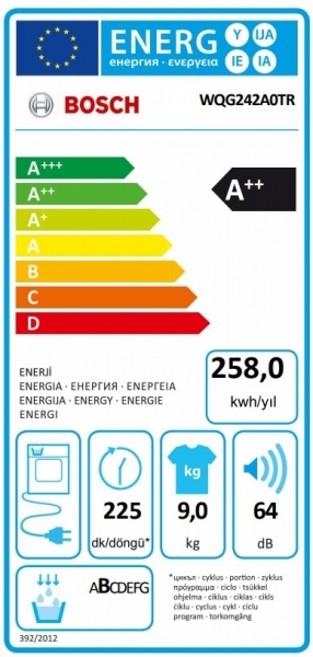 Bosch WQG242A0TR Isı Pompalı Kurutma Makinesi