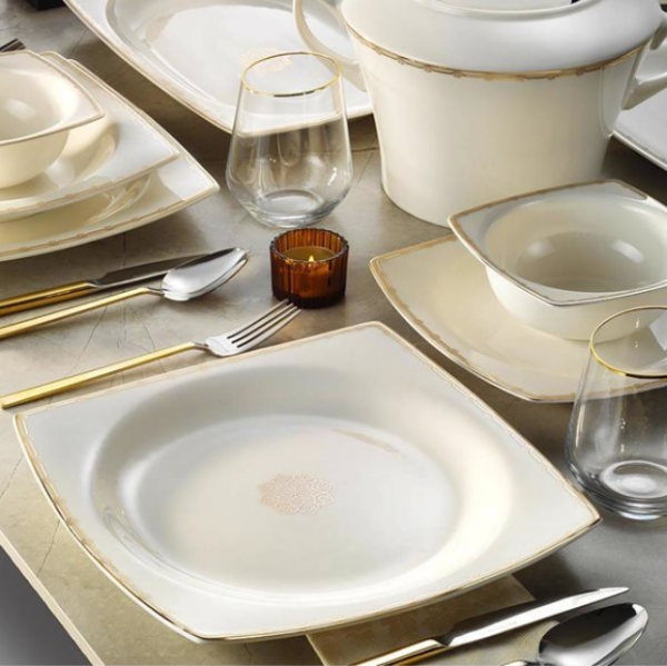 Kütahya Porselen Bone Mare 1139721 62 Parça Yemek Takımı