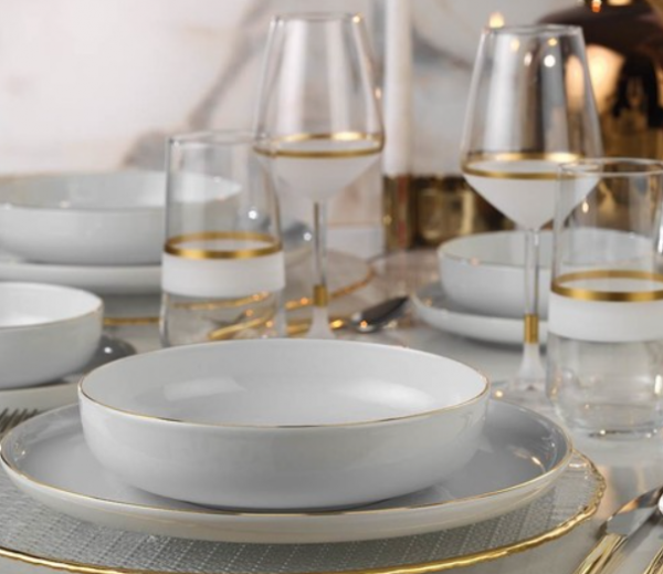 Kütahya Porselen Mood Gold 24 Parça Yemek Takımı