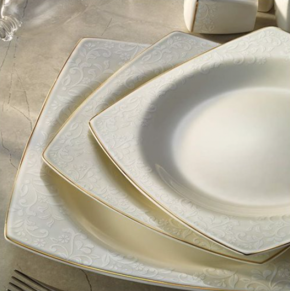 Kütahya Porselen Bone Mare 1107621 60 Parça Yemek Takımı