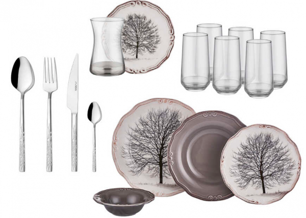 Neva Grizay Güz N2944 66 Parça Yemek Takımı