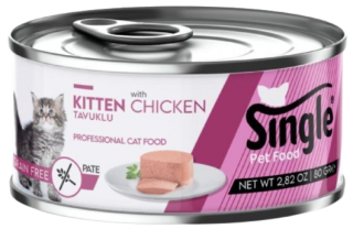Single Pate Tavuklu Tahılsız Yavru 80 gr Kedi Maması