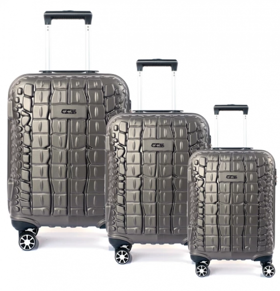 ÇÇS 5201 Crocodile Abs 3'lü Valiz Seti