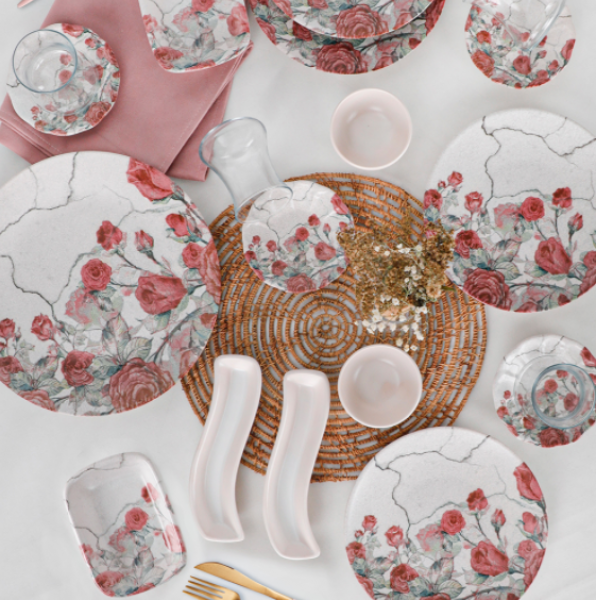 Keramika Pink Rose 18237 19 Parça Kahvaltı Takımı