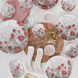 Keramika Pink Rose 18237 19 Parça Kahvaltı Takımı