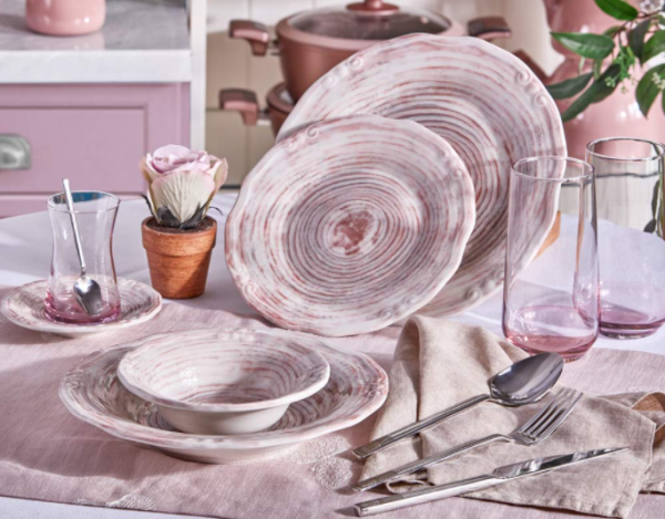 Neva Rose Chocolate Eksen N2945 66 Parça Yemek Takımı