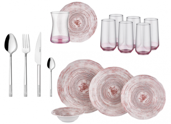 Neva Rose Chocolate Eksen N2945 66 Parça Yemek Takımı