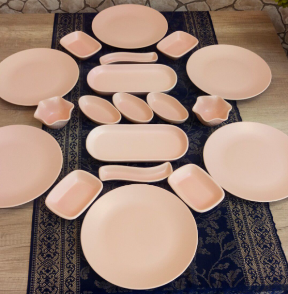 Keramika Mat Pembe 19 Parça Kahvaltı Takımı