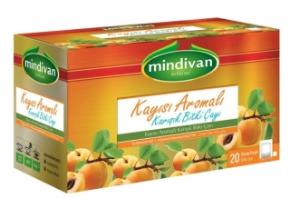 Mindivan Kayısı Aromalı Form Bitki Çayı Bardak Poşet 20 Adet