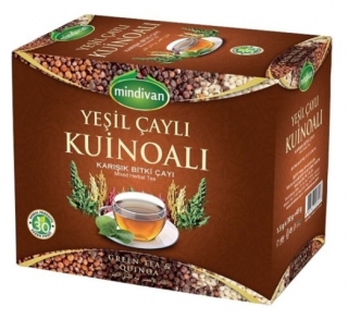 Mindivan Yeşil Çaylı Kinoalı Bardak Poşet Çay 30 Adet