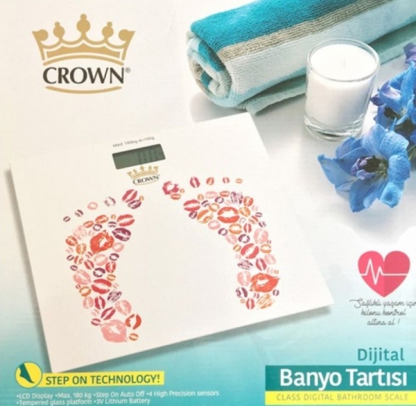 Crown Crw-7006 Ayak Desenli Dijital Banyo Tartısı