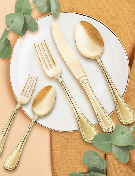 Bella Maison Vino Antik Gold 42 Parça Çatal Kaşık Bıçak Takımı