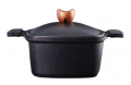 Acar Liya Black Kare Derin Tencere 22 cm resim