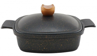 Acar Liya Black Kare Basık Tencere 26 cm