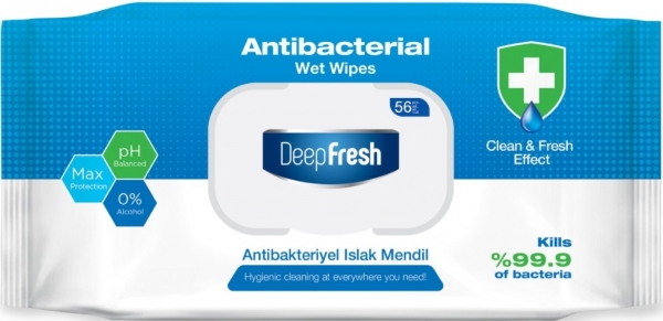 Deep Fresh Antibakteriyel Islak Mendil (56 Yaprak)