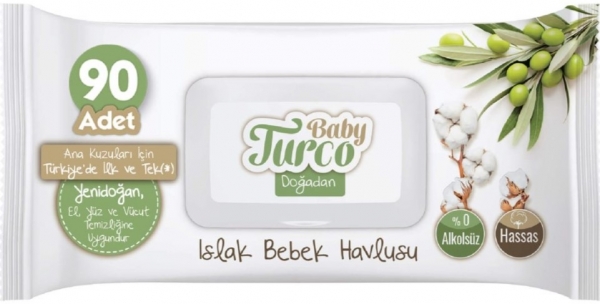 Baby Turco Doğadan Islak Bebek Havlusu (90 Yaprak)
