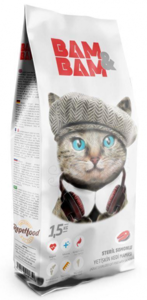 Bam&Bam Bam&bam Somonlu Yetişkin Kısır 1.5 kg Kedi Maması