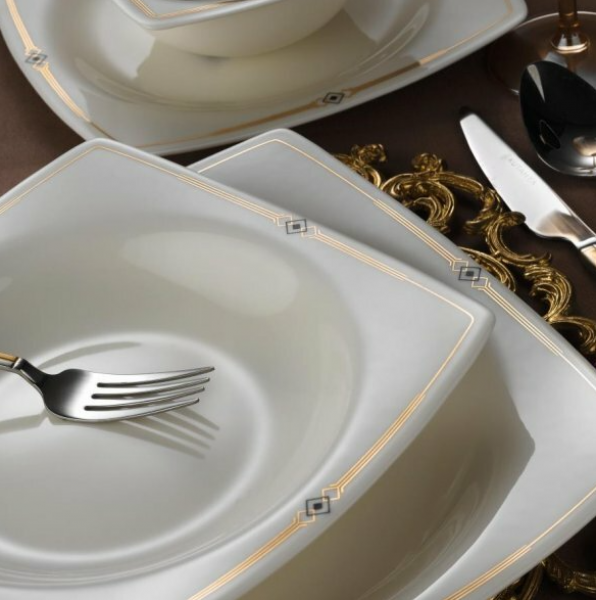 Kütahya Porselen Bone Mare 1060521 62 Parça Yemek Takımı
